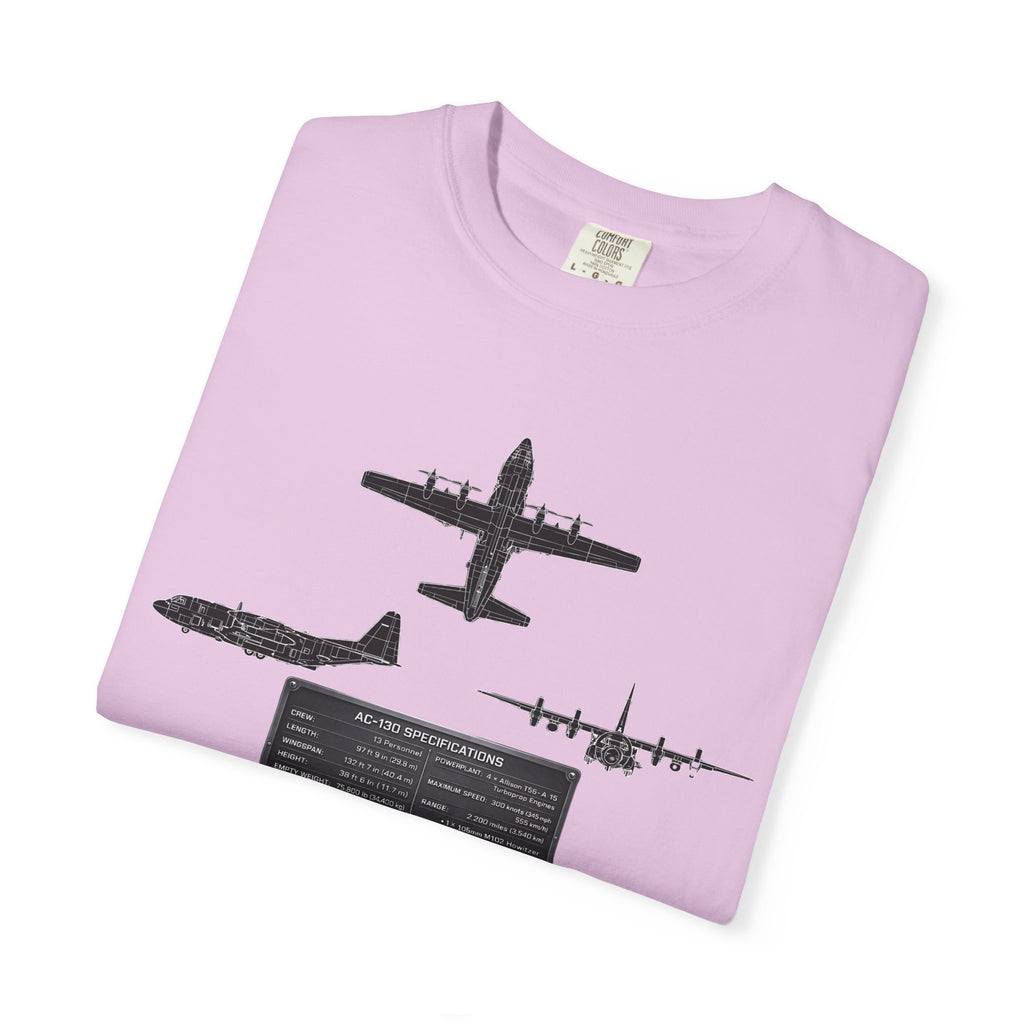 AC-130 Gunship Schematic Blueprint T-shirt | Angel of Death Diagram Military Aircraft