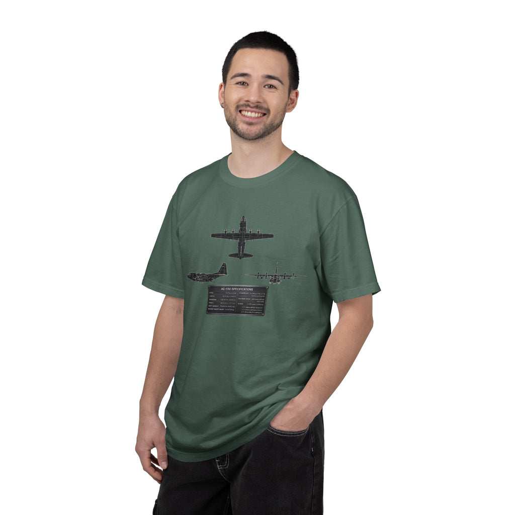 AC-130 Gunship Schematic Blueprint T-shirt | Angel of Death Diagram Military Aircraft