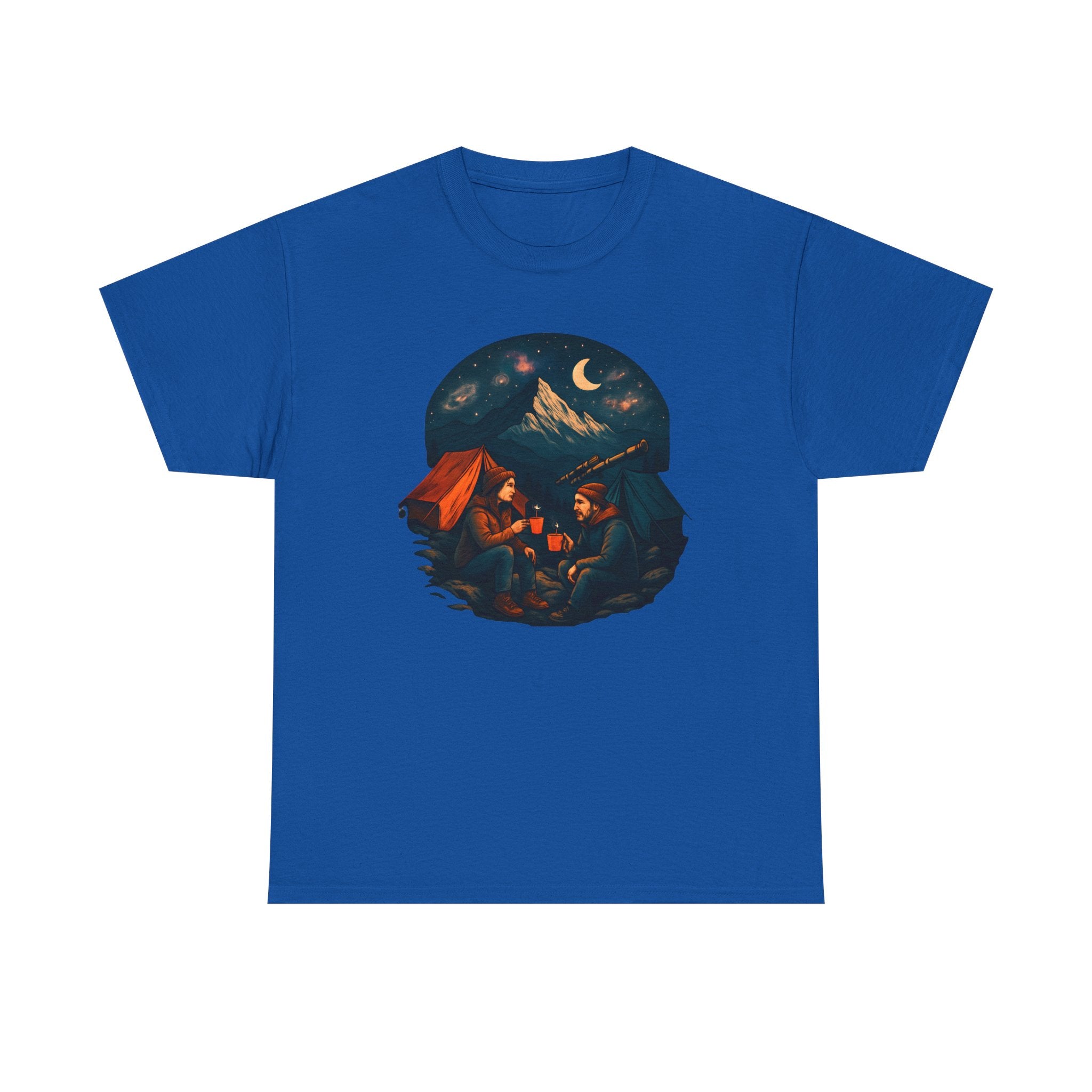 Camping Stars Coffee Telescopes T-Shirt | Camping Night Sky Tee