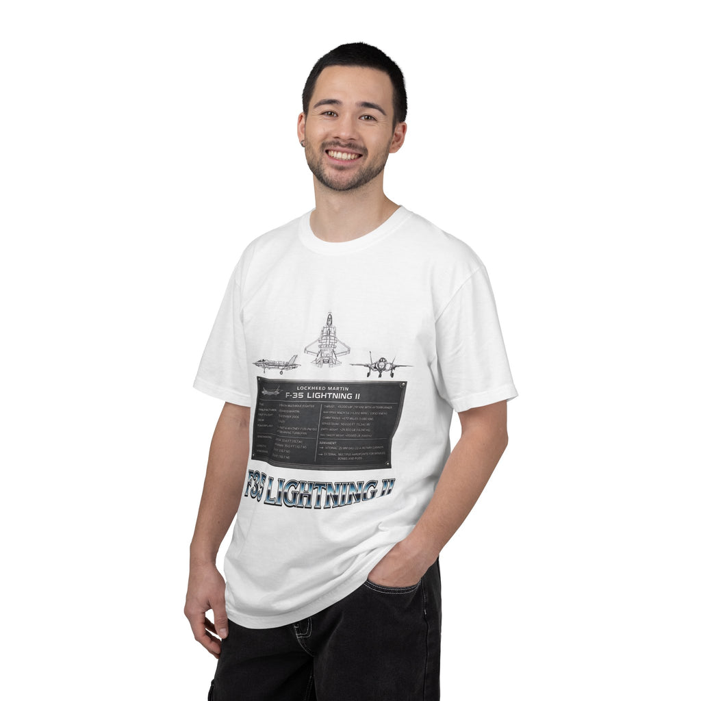 F-35 Lightning II Jet Schematic T-shirt | Military Aircraft Diagram