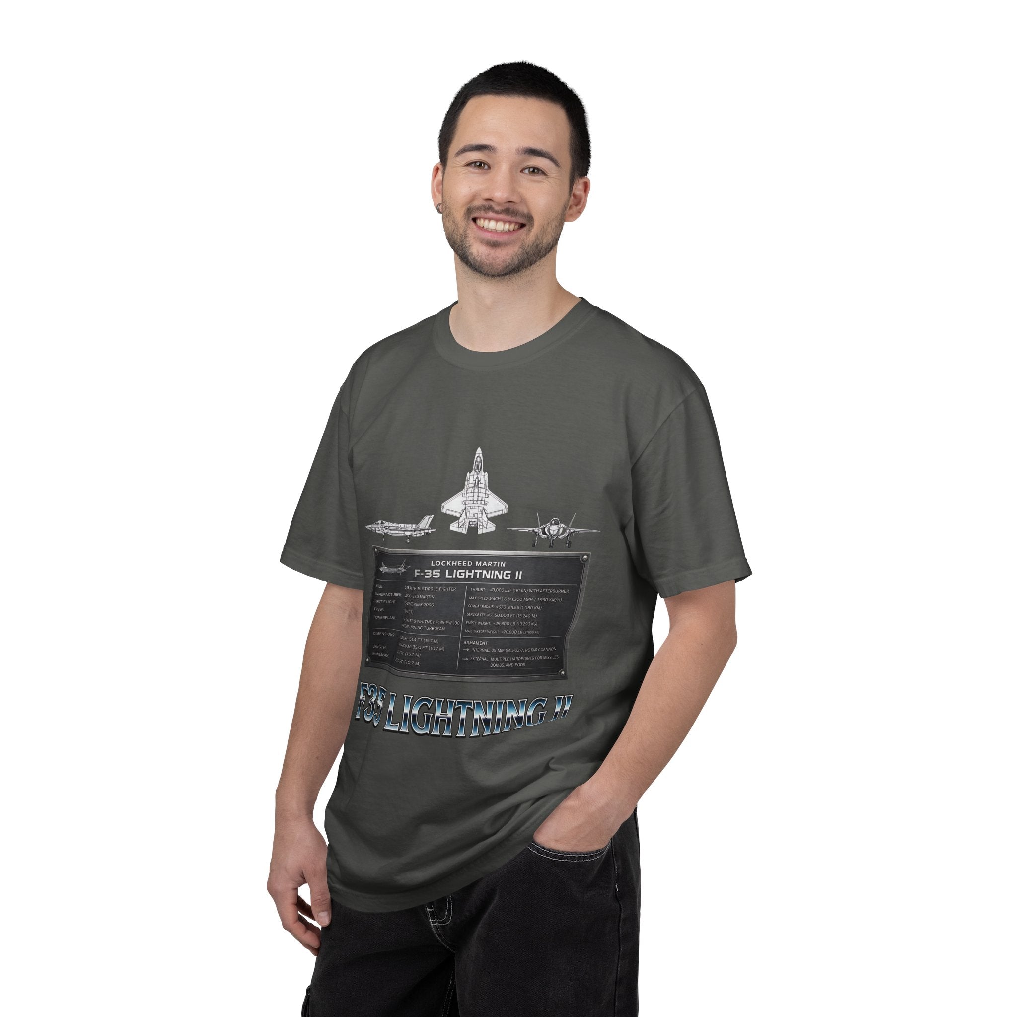 F-35 Lightning II Jet Schematic T-shirt | Military Aircraft Diagram