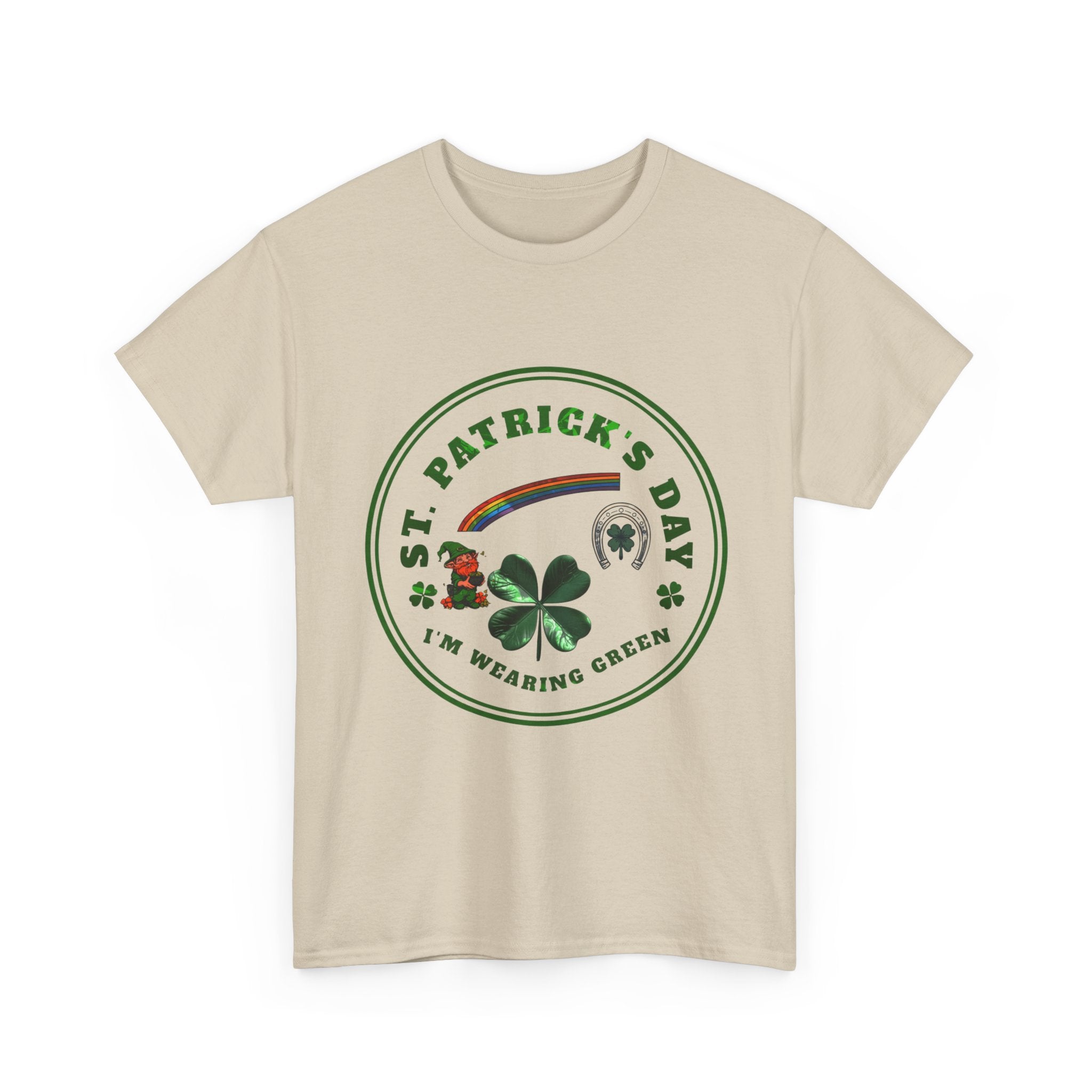 St. Patricks Day T-Shirt  Im Wearing Green Shamrock Rainbow Tee