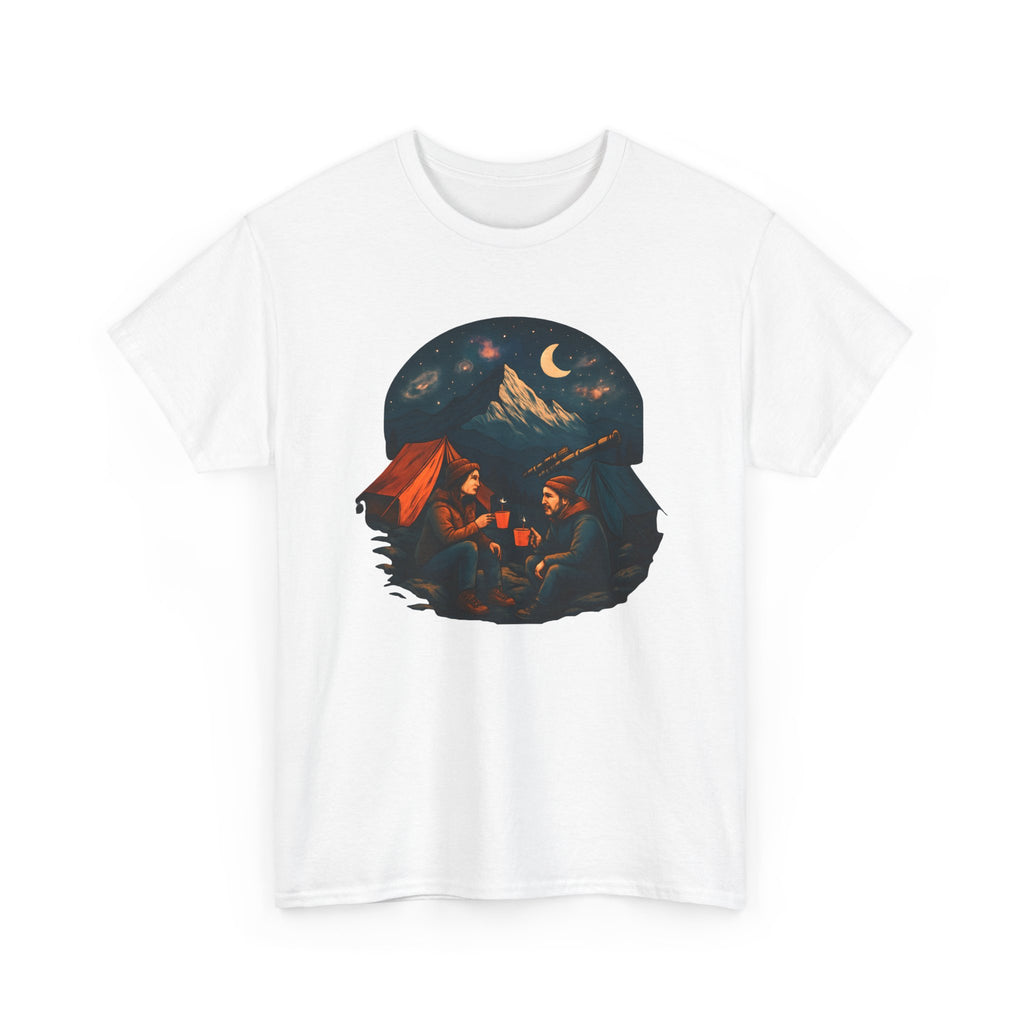 Camping Stars Coffee Telescopes T-Shirt | Camping Night Sky Tee