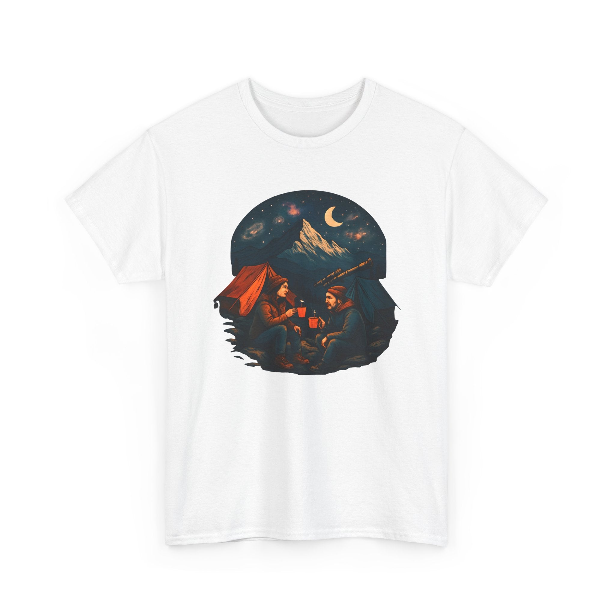Camping Stars Coffee Telescopes T-Shirt | Camping Night Sky Tee