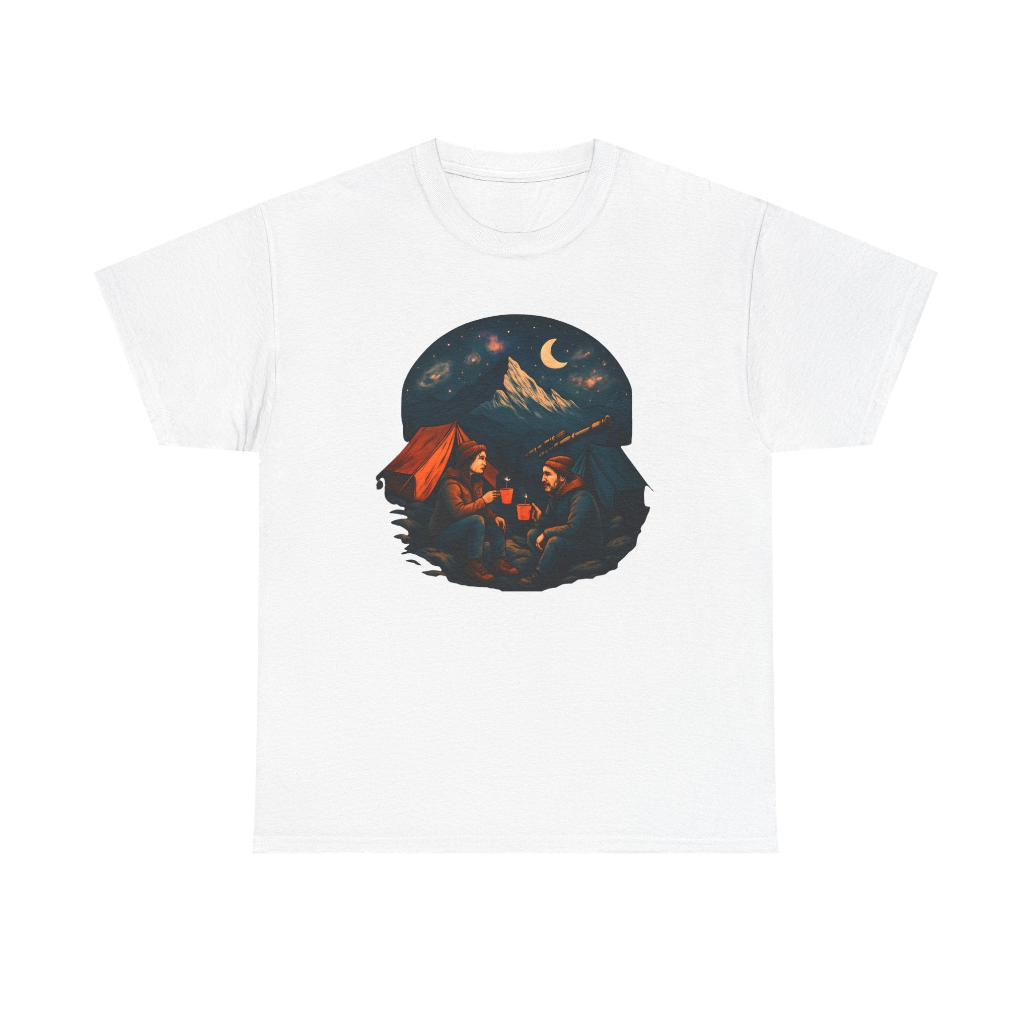 Camping Stars Coffee Telescopes T-Shirt | Camping Night Sky Tee
