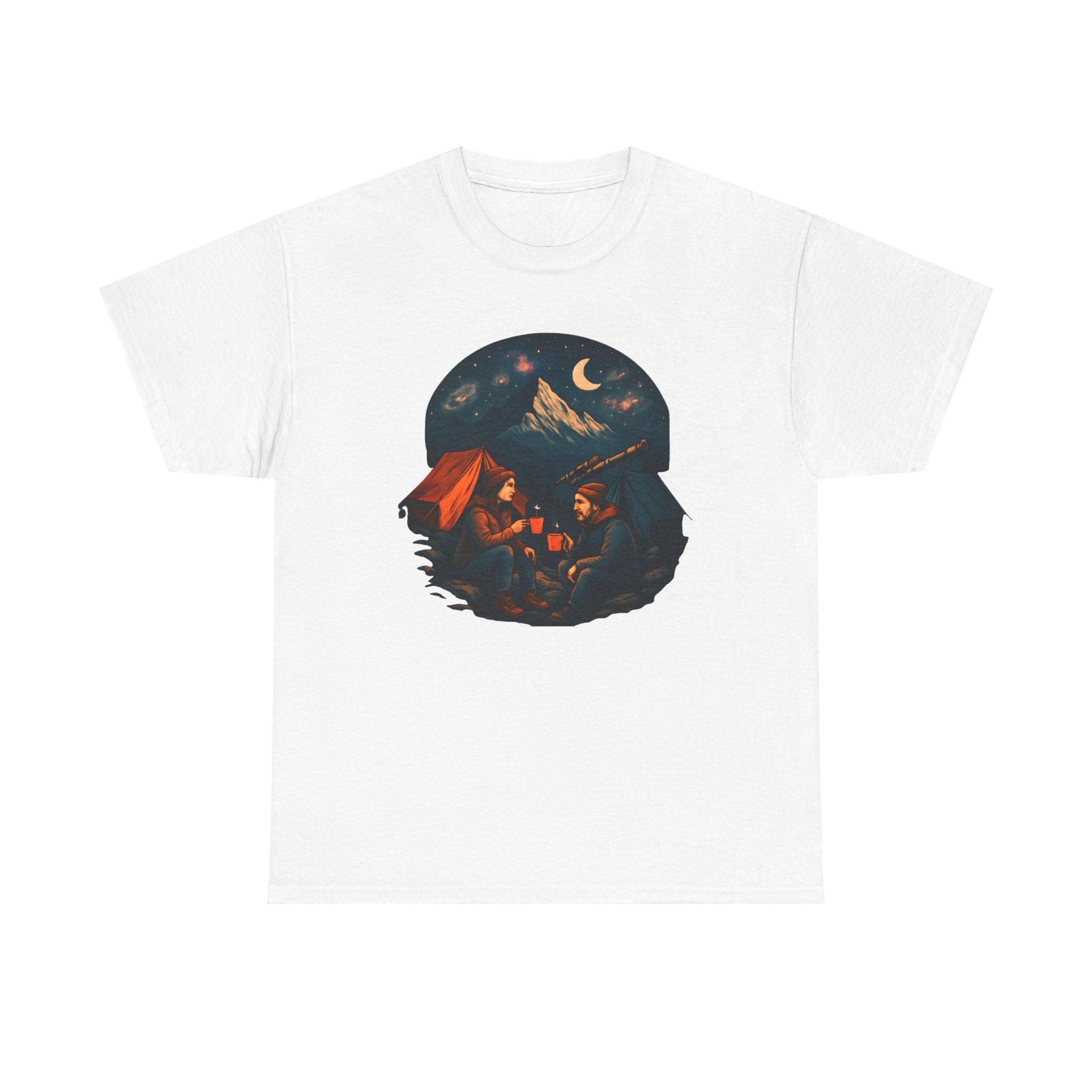 Camping Stars Coffee Telescopes T-Shirt | Camping Night Sky Tee