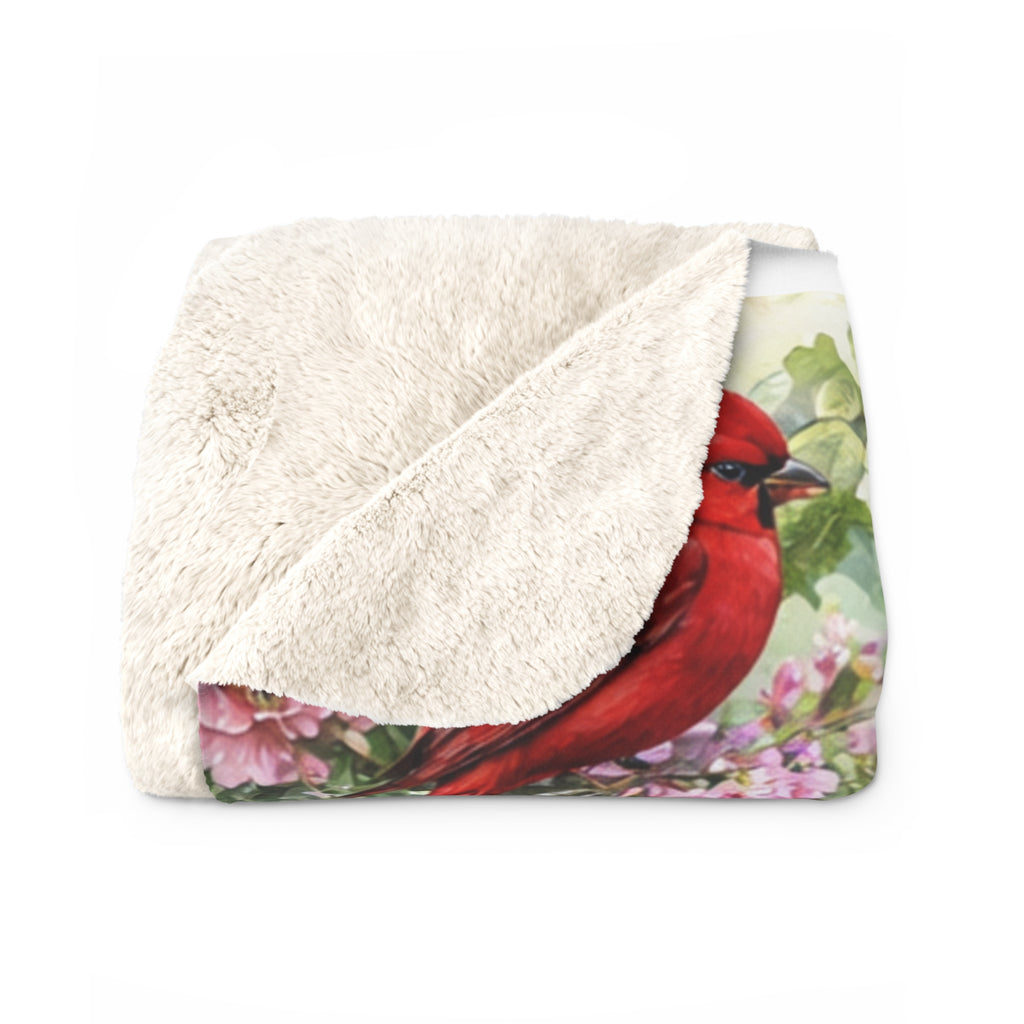 Blossom Birds Sherpa Fleece Blanket Brighten Your Day with Birds in Bloom