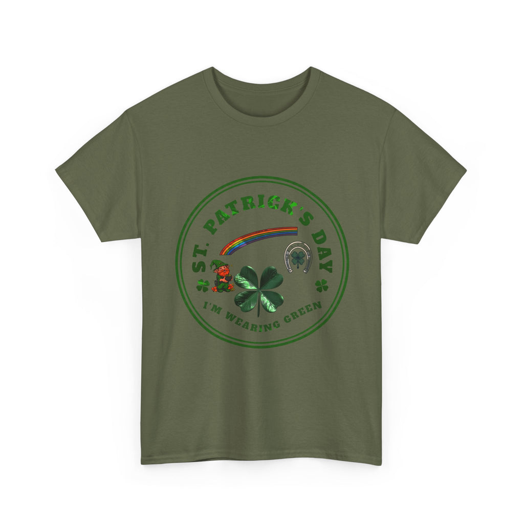 St. Patricks Day T-Shirt  Im Wearing Green Shamrock Rainbow Tee