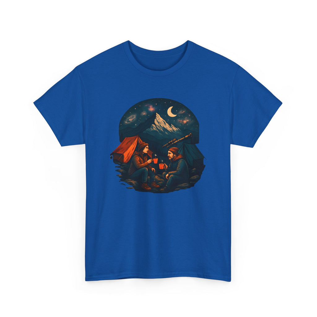 Camping Stars Coffee Telescopes T-Shirt | Camping Night Sky Tee