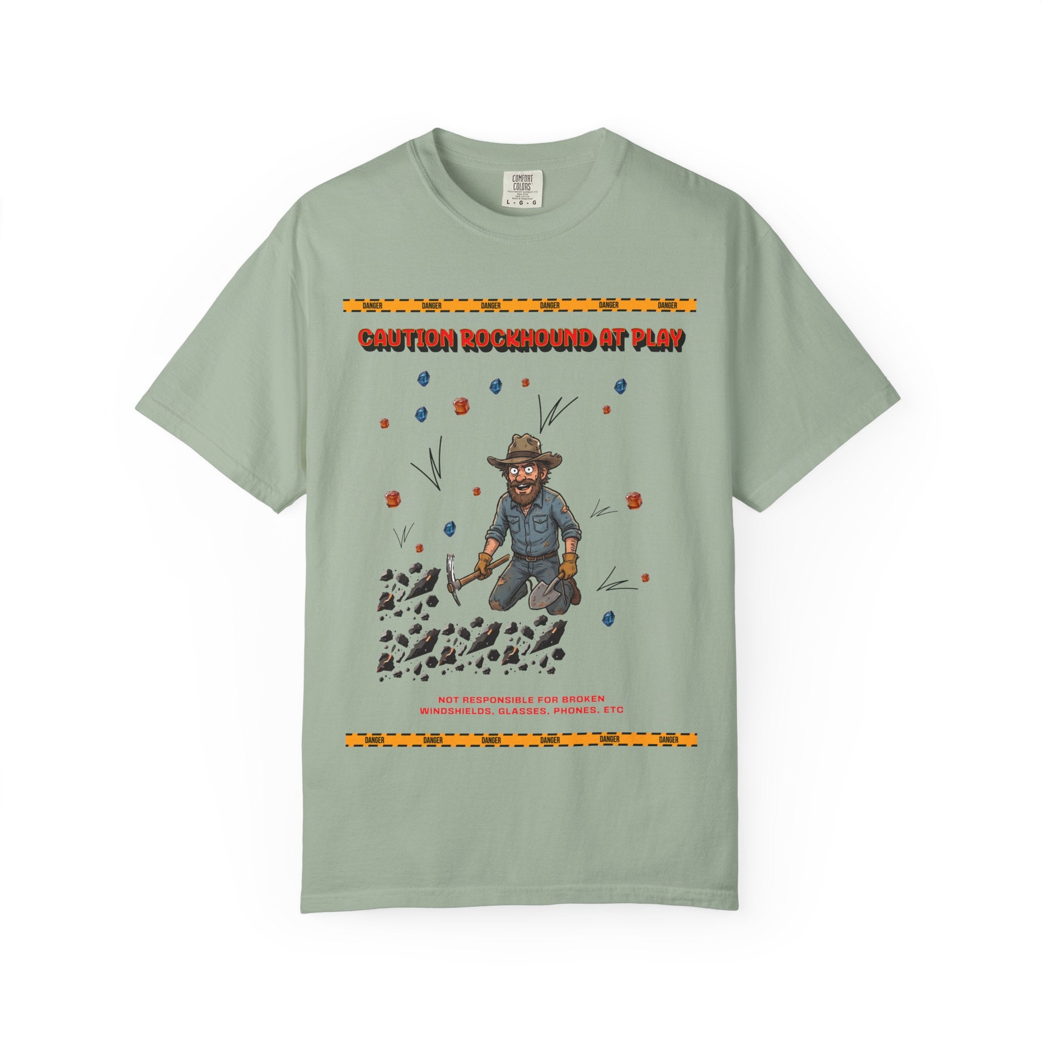 Rockhound Rocks Flying T-shirt | Mining Humor, Rock Collecting Tee, Geology, Front and Back Printed