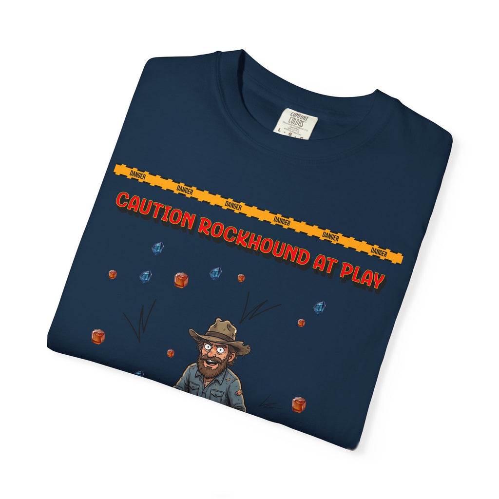 Rockhound Rocks Flying T-shirt | Mining Humor, Rock Collecting Tee, Geology, Front and Back Printed