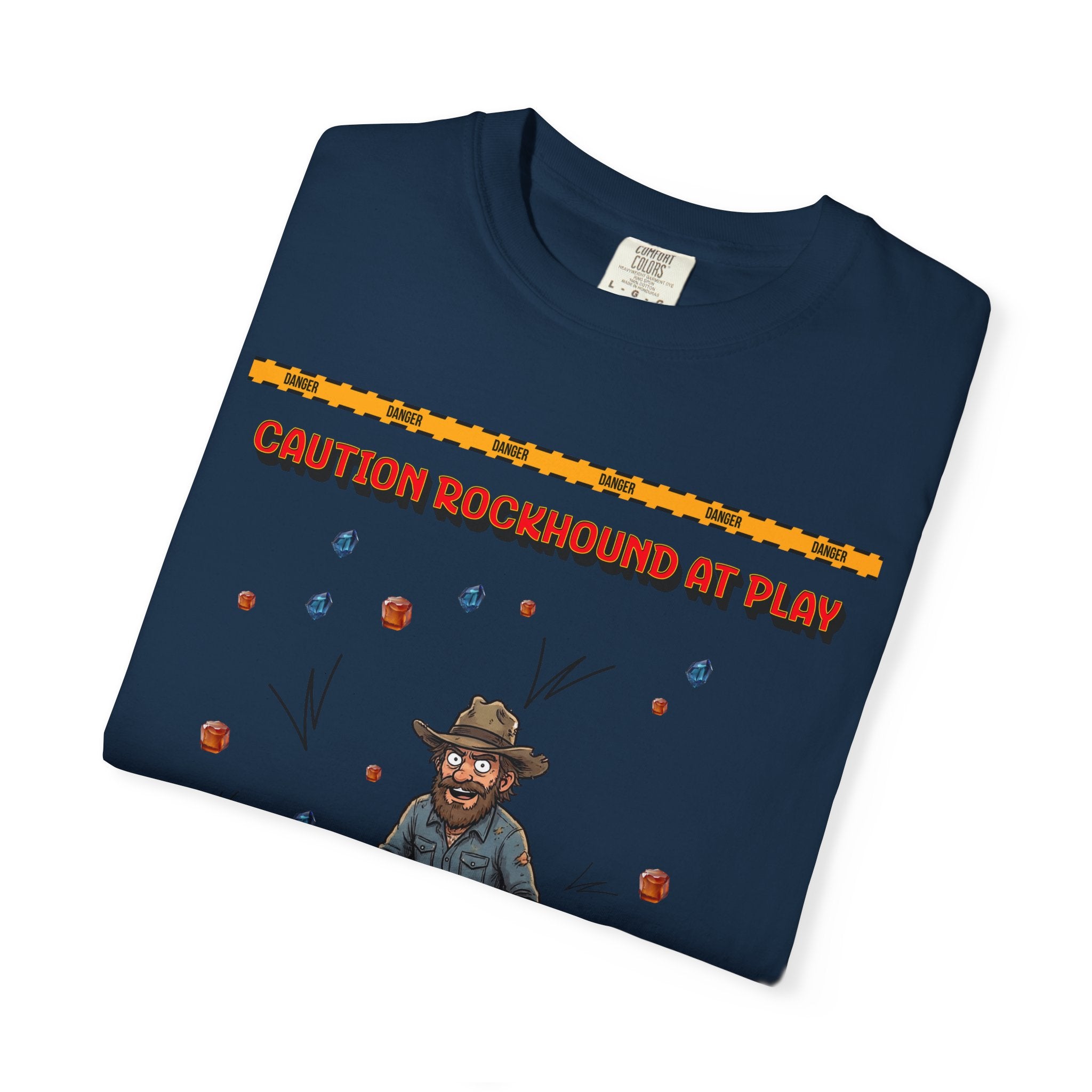 Rockhound Rocks Flying T-shirt | Mining Humor, Rock Collecting Tee, Geology, Front and Back Printed