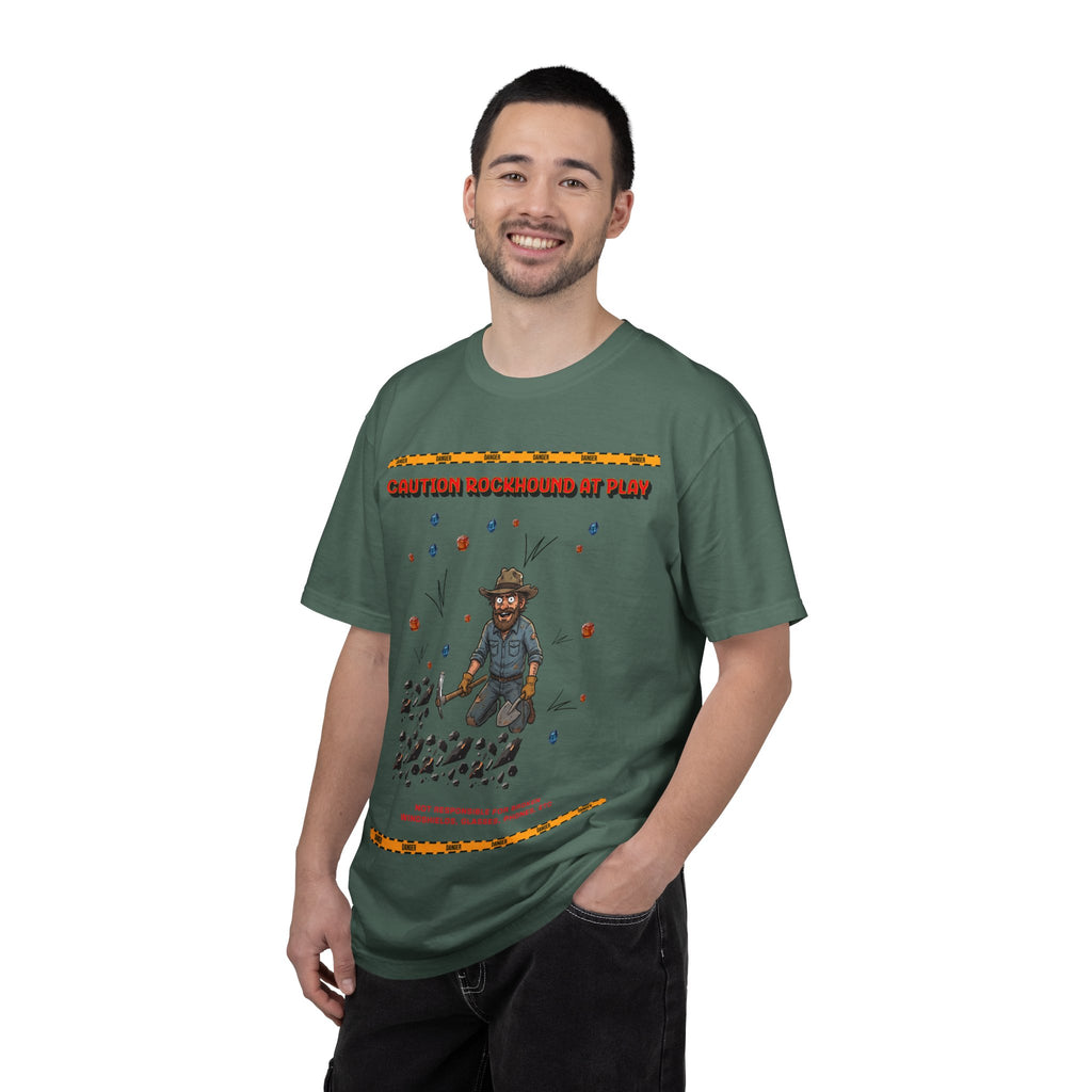 Rockhound Rocks Flying T-shirt | Mining Humor, Rock Collecting Tee, Geology, Front and Back Printed
