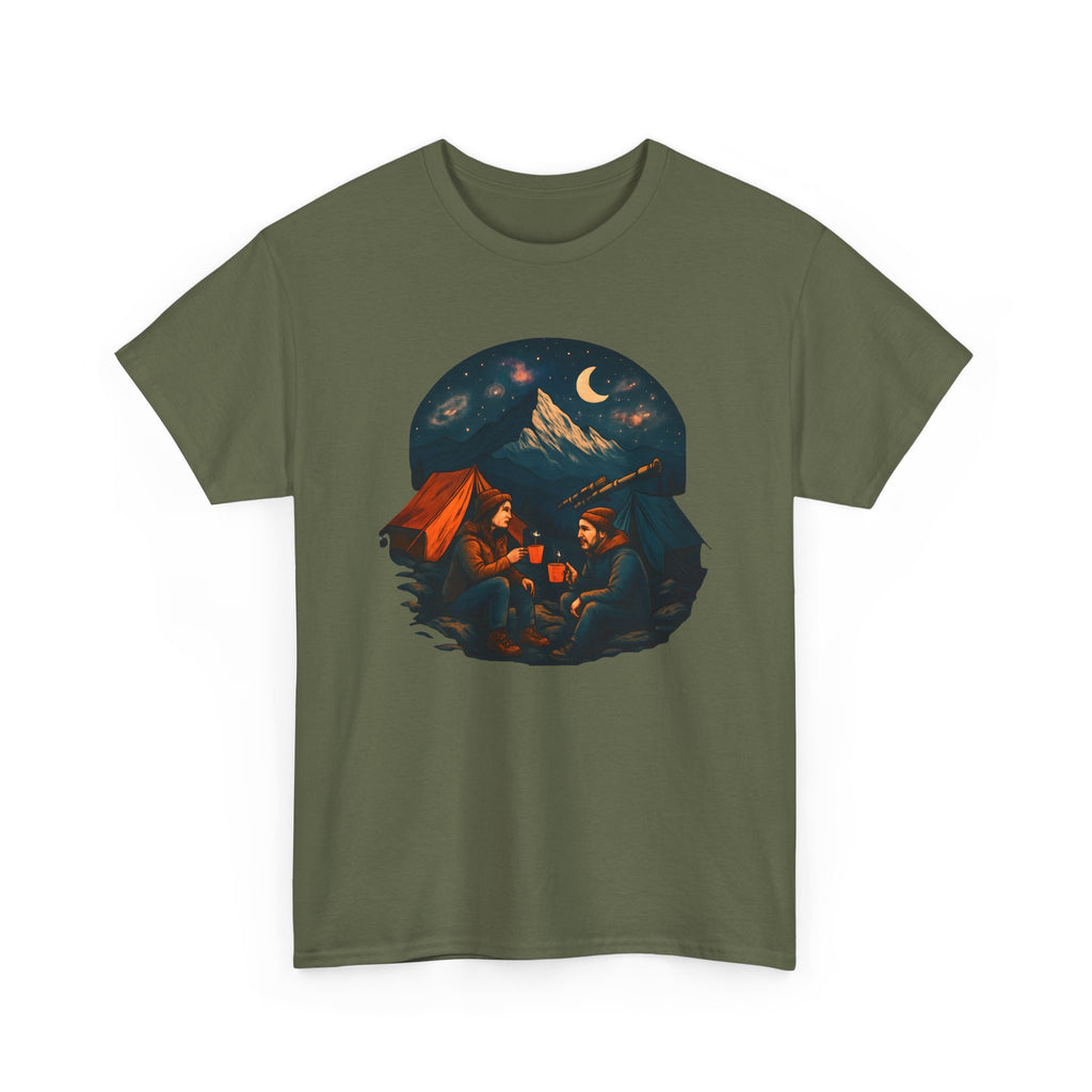 Camping Stars Coffee Telescopes T-Shirt | Camping Night Sky Tee