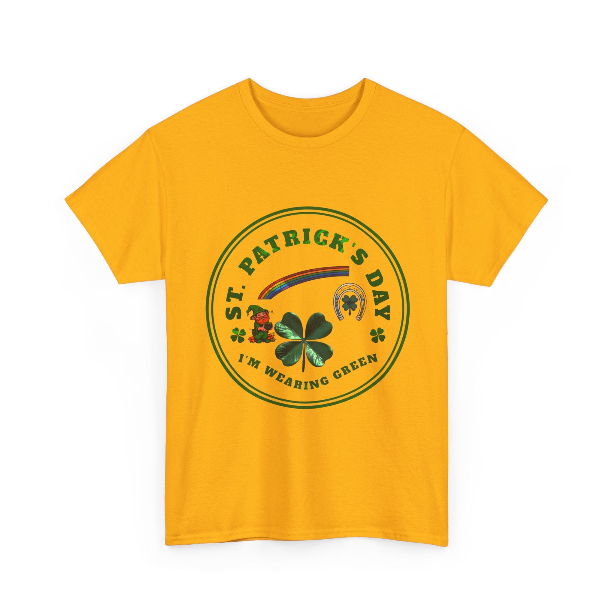 St. Patricks Day T-Shirt  Im Wearing Green Shamrock Rainbow Tee