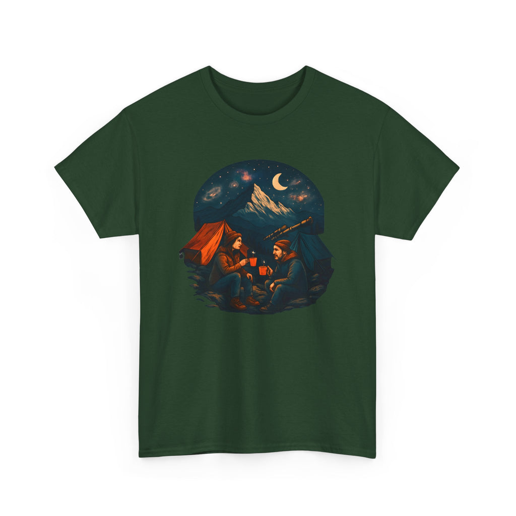 Camping Stars Coffee Telescopes T-Shirt | Camping Night Sky Tee