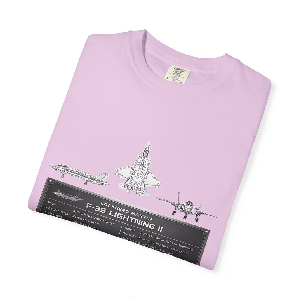 F-35 Lightning II Jet Schematic T-shirt | Military Aircraft Diagram