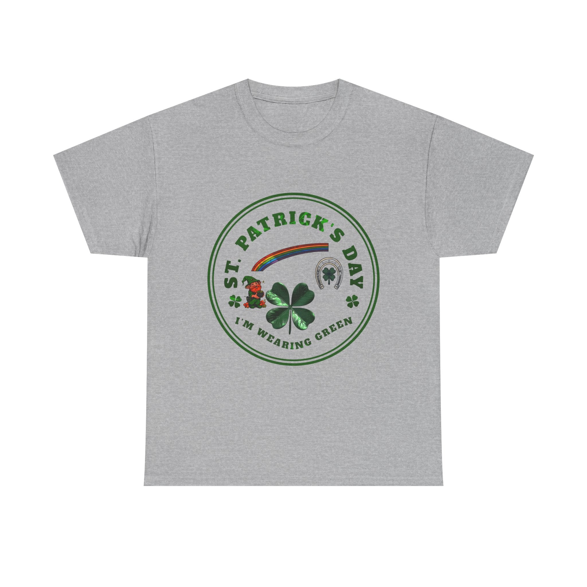 St. Patricks Day T Shirt  Im Wearing Green Shamrock Rainbow Tee