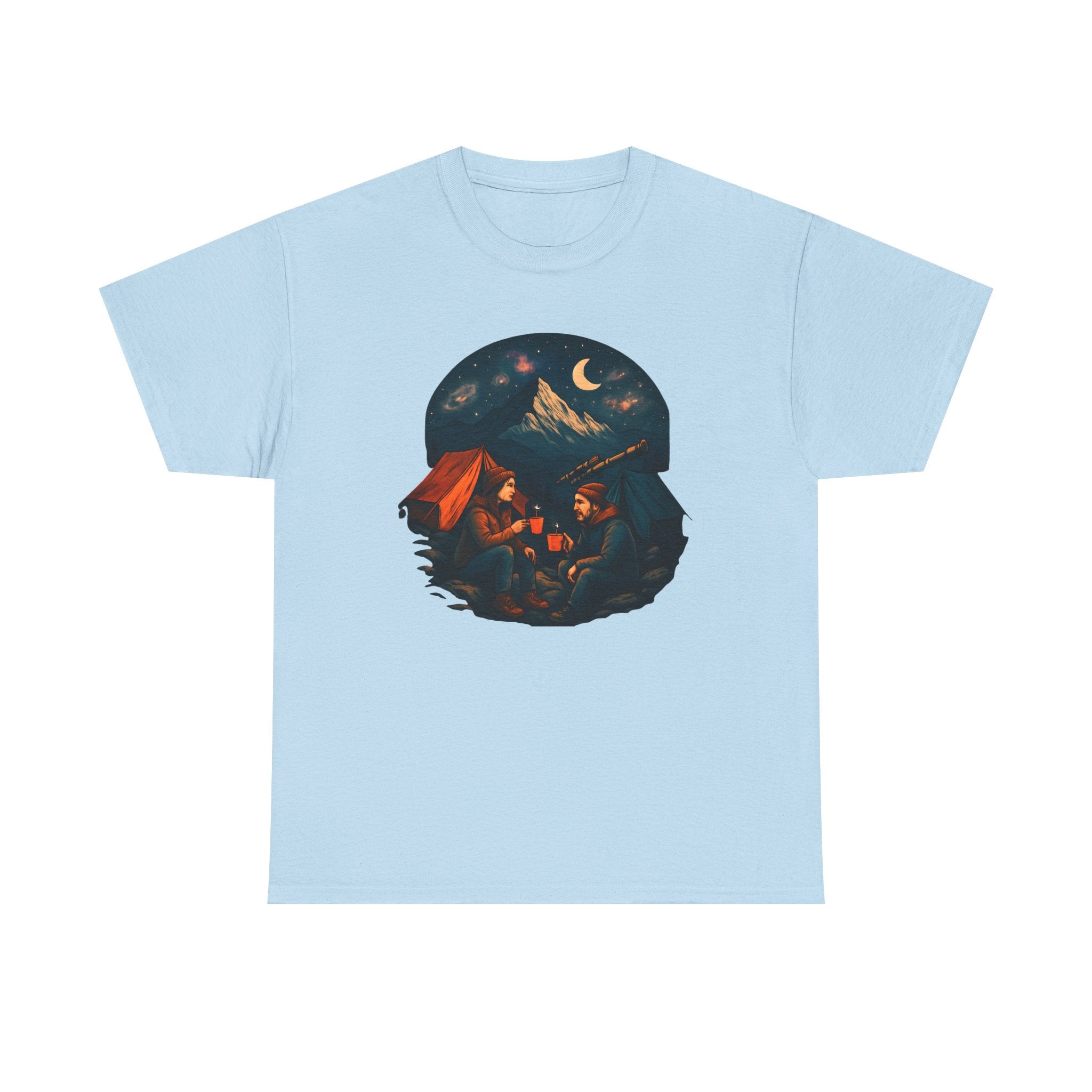 Camping Stars Coffee Telescopes T-Shirt | Camping Night Sky Tee