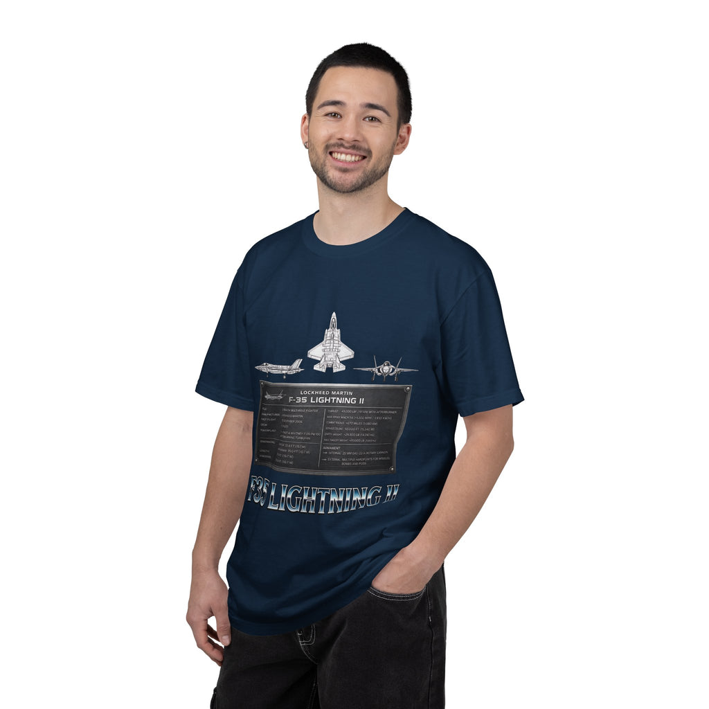 F-35 Lightning II Jet Schematic T-shirt | Military Aircraft Diagram