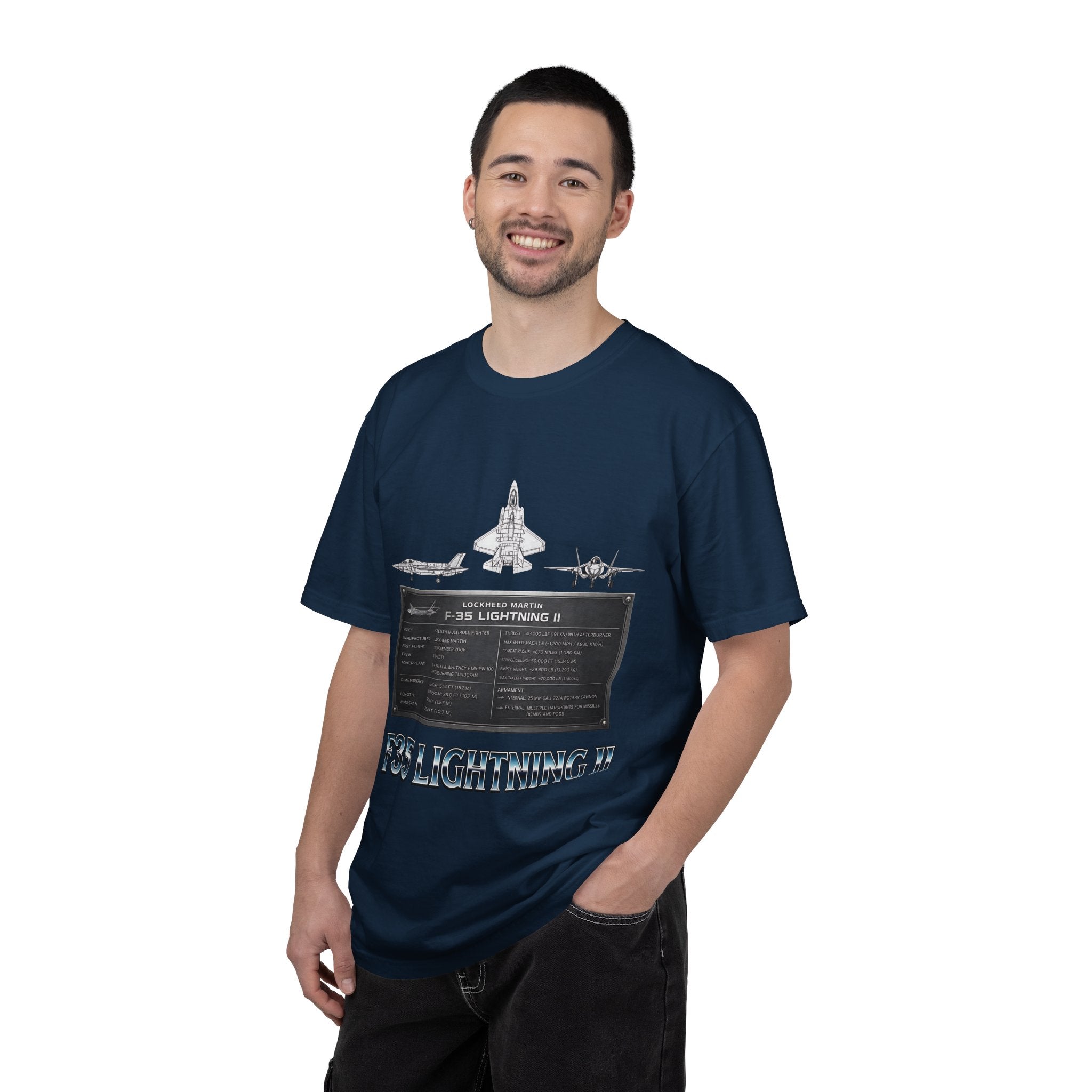 F-35 Lightning II Jet Schematic T-shirt | Military Aircraft Diagram