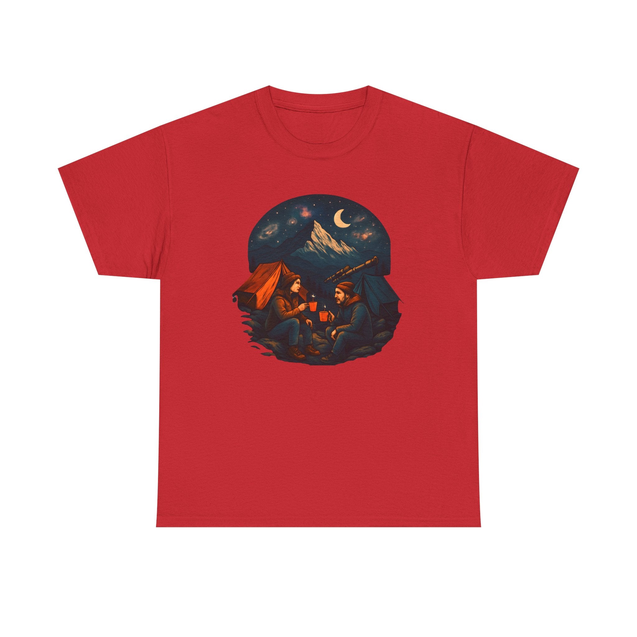 Camping Stars Coffee Telescopes T-Shirt | Camping Night Sky Tee
