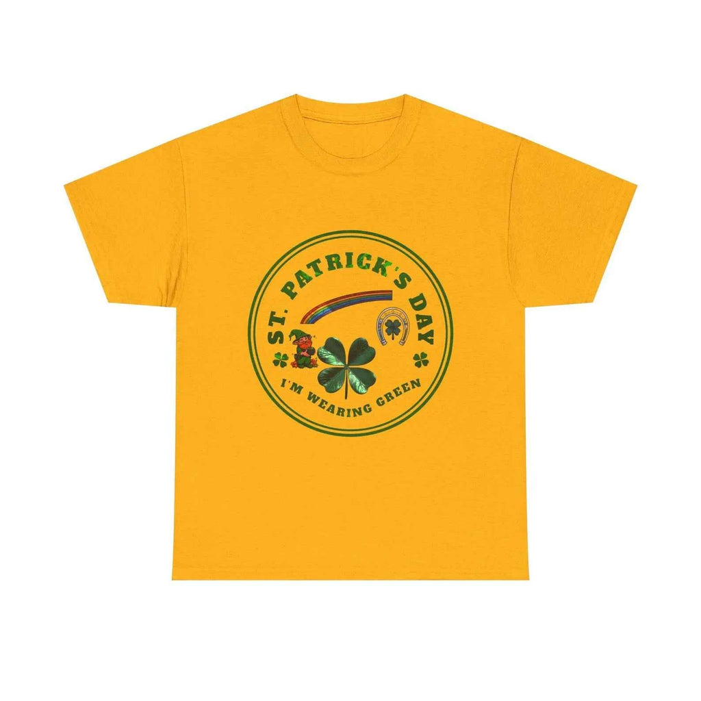St. Patricks Day T Shirt  Im Wearing Green Shamrock Rainbow Tee