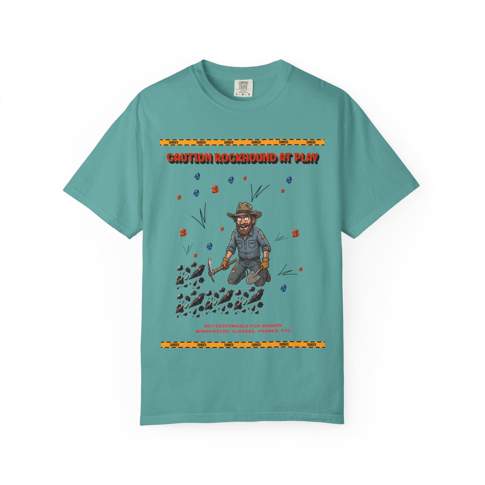 Rockhound Rocks Flying T-shirt | Mining Humor, Rock Collecting Tee, Geology Front and Back Printed