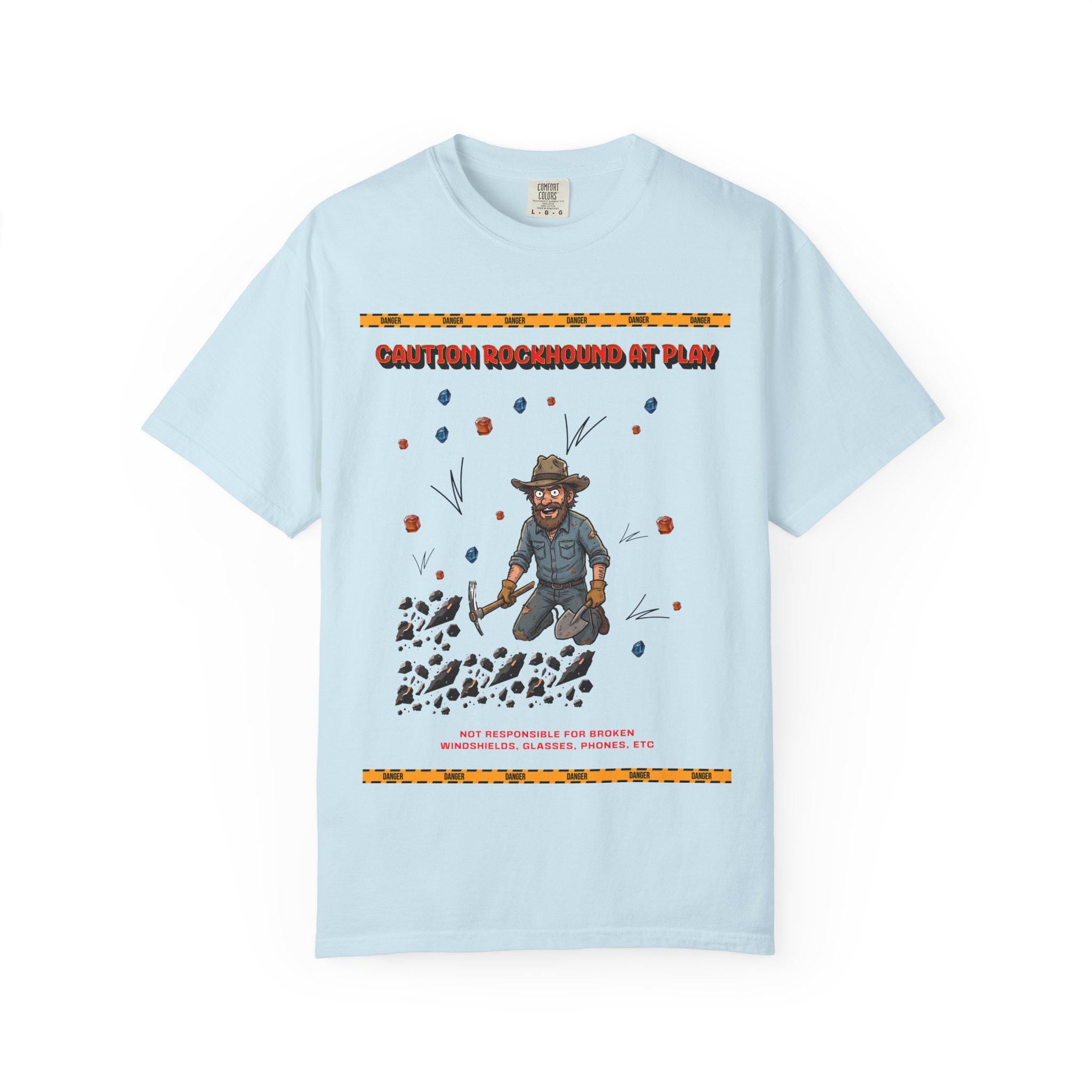 Rockhound Rocks Flying T-shirt | Mining Humor, Rock Collecting Tee, Geology Front and Back Printed