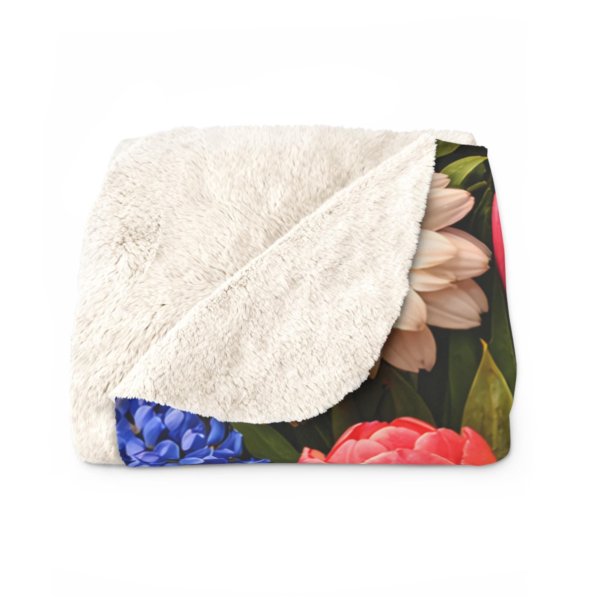 Springtime Floral Wrap Sherpa Fleece Blanket | All the Flowers Without the Allergies