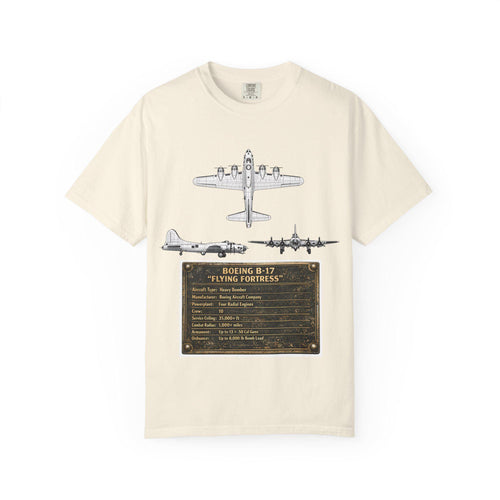 B-17 Bomber schematic Illustration T-shirt | Vintage Aviation Plane Art