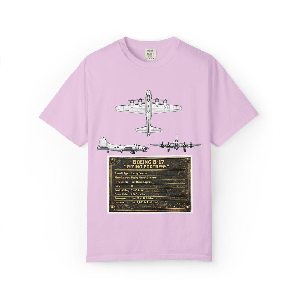 B-17 Bomber schematic Illustration T-shirt | Vintage Aviation Plane Art
