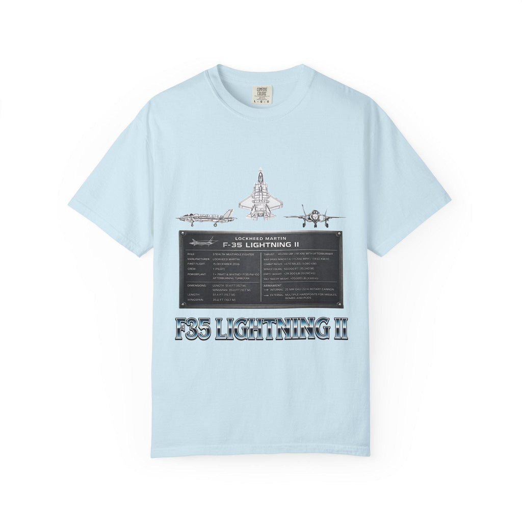 F-35 Lightning II Jet Schematic T-shirt | Military Aircraft Diagram