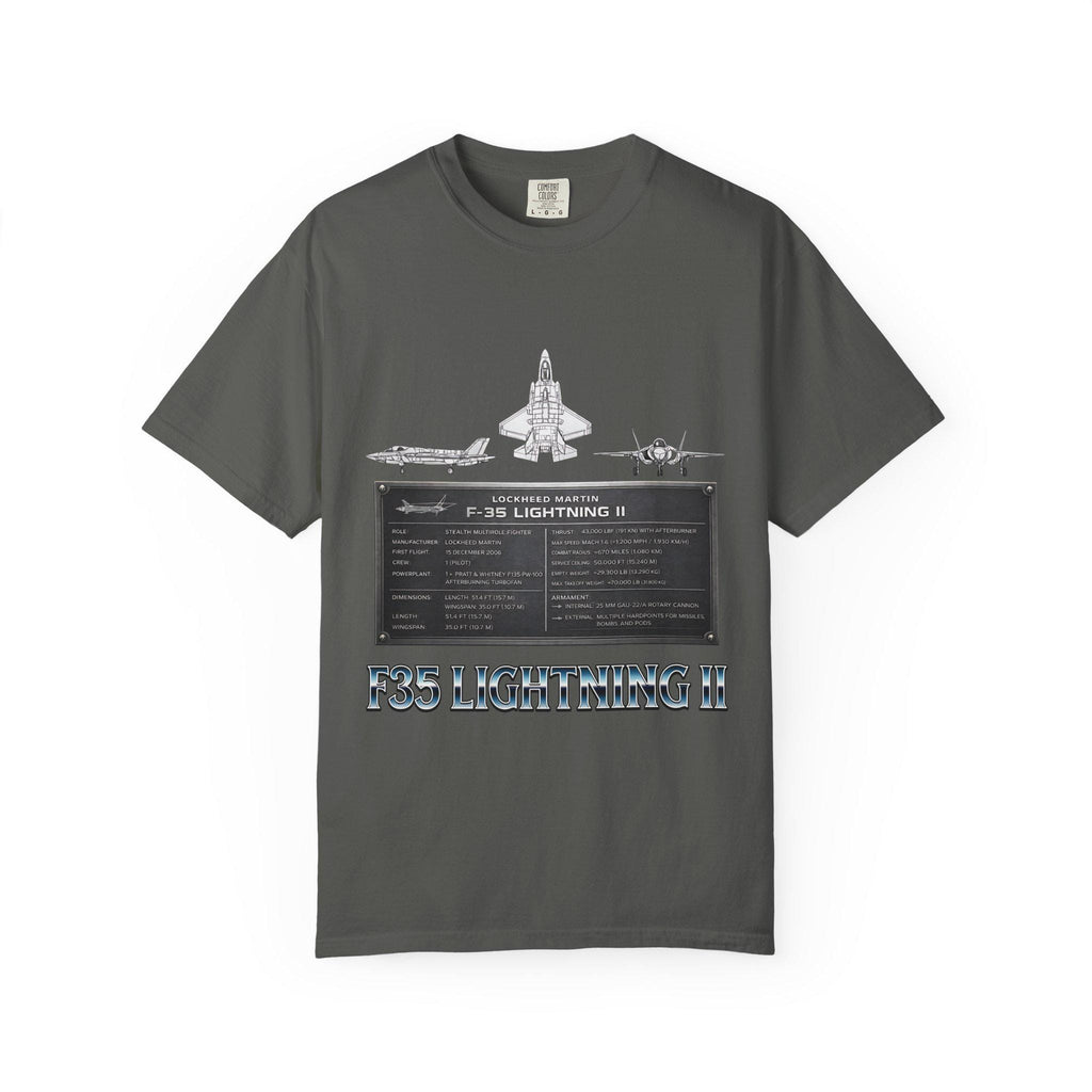F-35 Lightning II Jet Schematic T-shirt | Military Aircraft Diagram