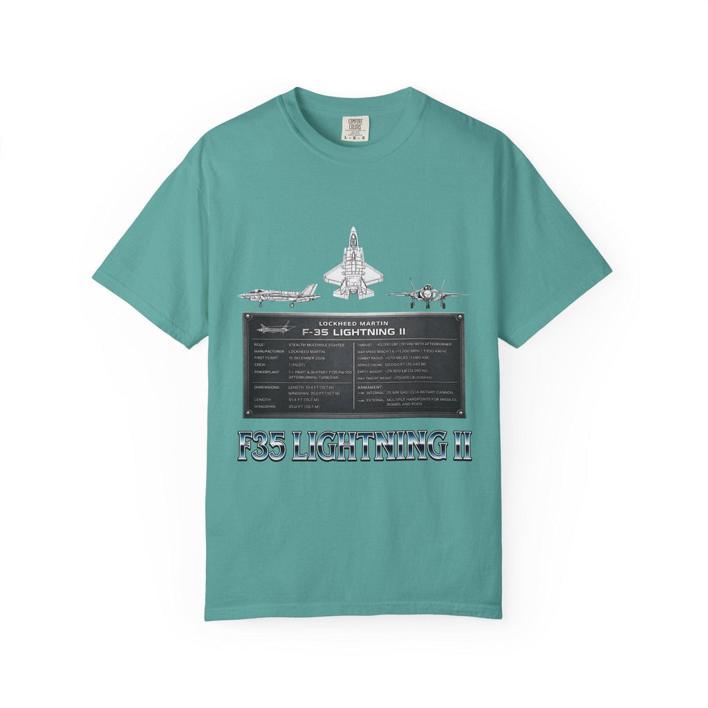 F-35 Lightning II Jet Schematic T-shirt | Military Aircraft Diagram