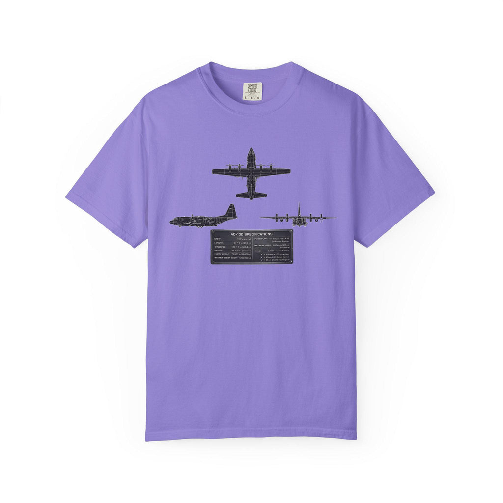 AC-130 Gunship Schematic Blueprint T-shirt | Angel of Death Diagram Military Aircraft