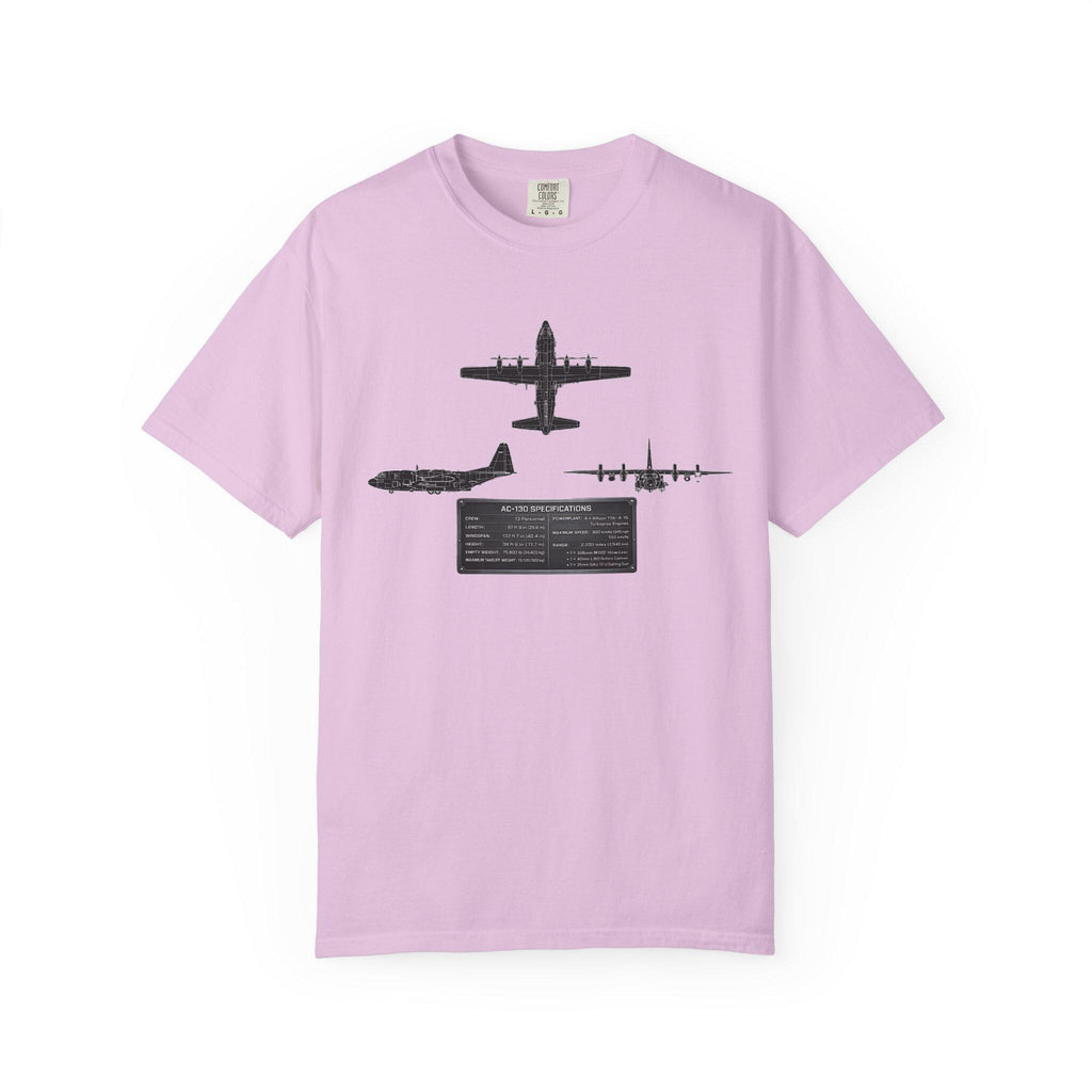AC-130 Gunship Schematic Blueprint T-shirt | Angel of Death Diagram Military Aircraft