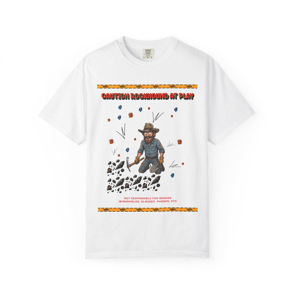 Rockhound Rocks Flying T-shirt | Mining Humor, Rock Collecting Tee, Geology Front and Back Printed
