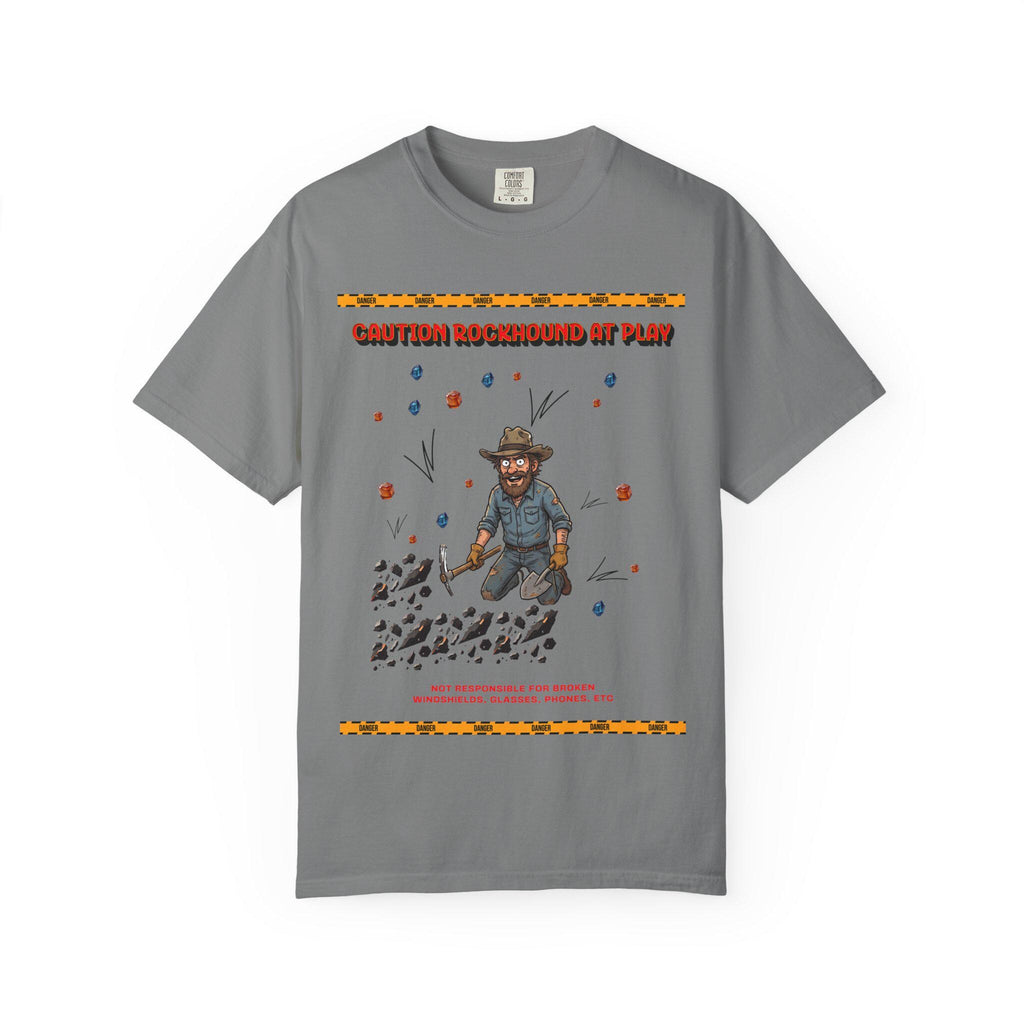 Rockhound Rocks Flying T-shirt | Mining Humor, Rock Collecting Tee, Geology Front and Back Printed