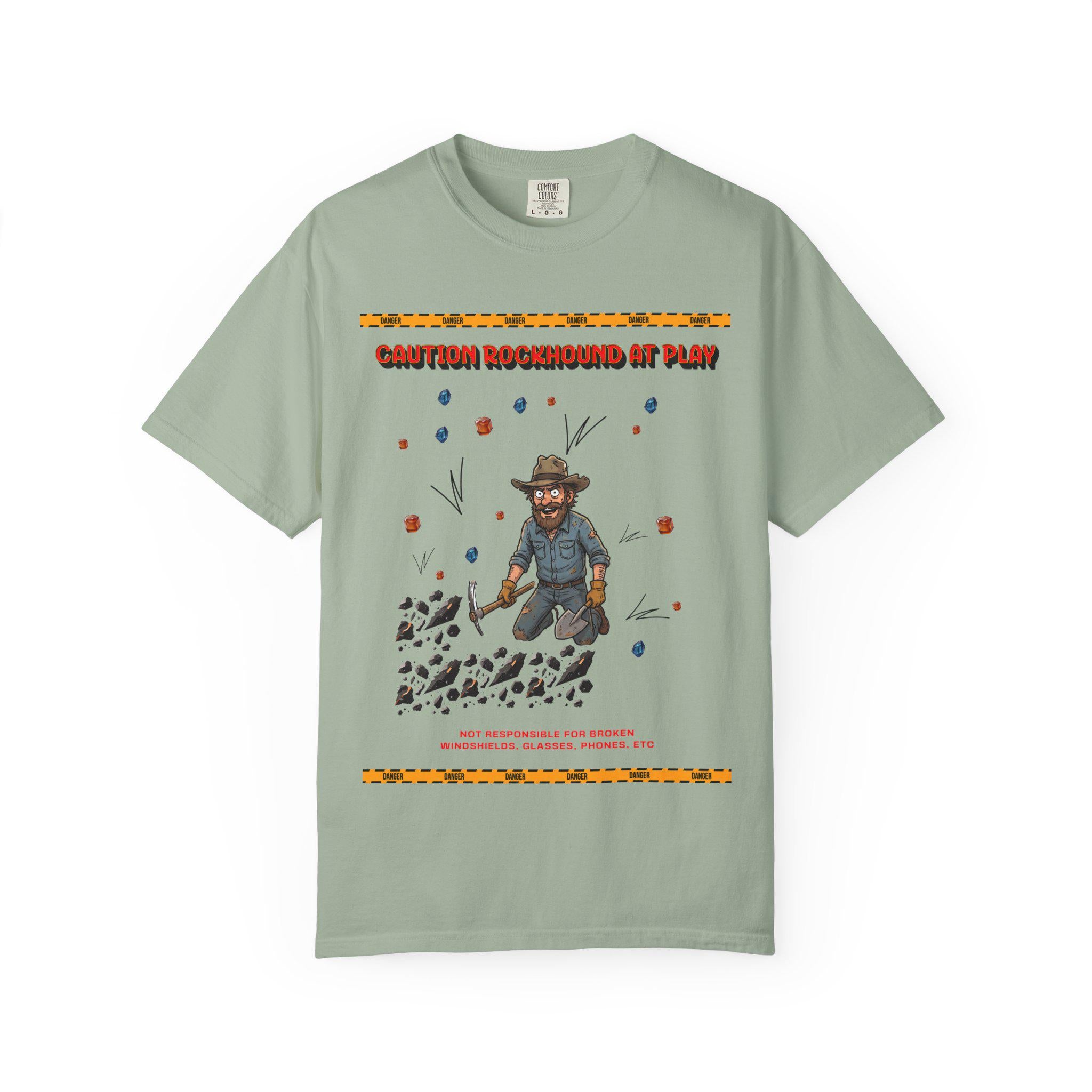 Rockhound Rocks Flying T-shirt | Mining Humor, Rock Collecting Tee, Geology Front and Back Printed