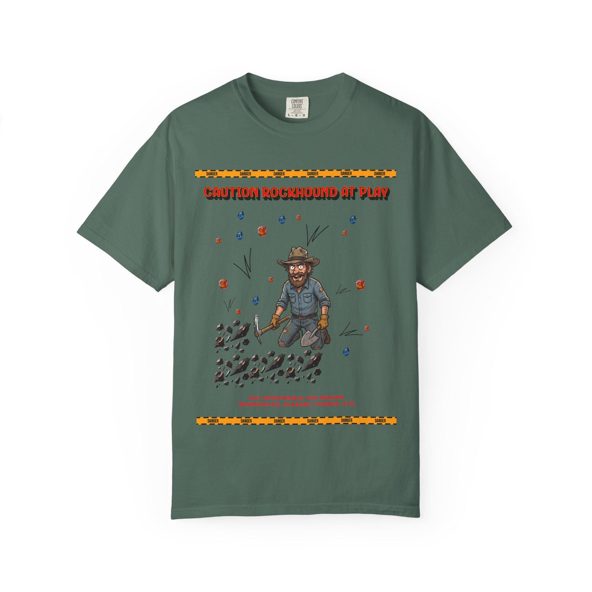 Rockhound Rocks Flying T-shirt | Mining Humor, Rock Collecting Tee, Geology Front and Back Printed