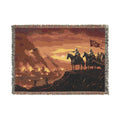 Medieval Knights Overlooking Conquest Woven Blanket