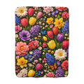 Springtime Floral Wrap Sherpa Fleece Blanket | All the Flowers Without the Allergies
