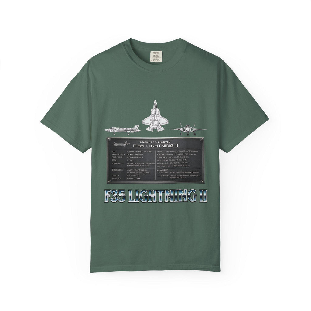 F-35 Lightning II Jet Schematic T-shirt | Military Aircraft Diagram