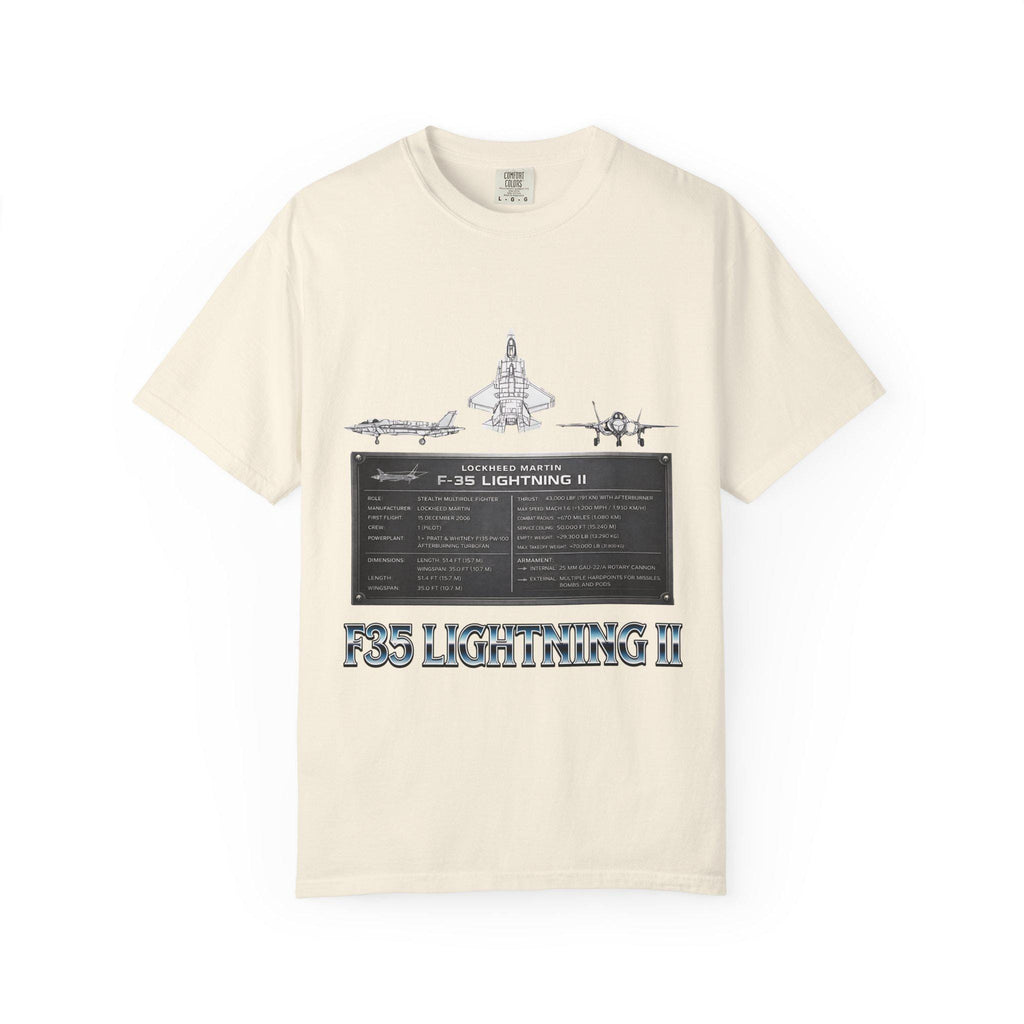 F-35 Lightning II Jet Schematic T-shirt | Military Aircraft Diagram