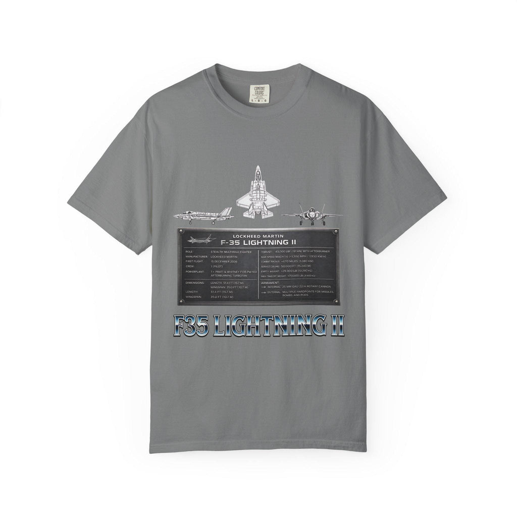 F-35 Lightning II Jet Schematic T-shirt | Military Aircraft Diagram