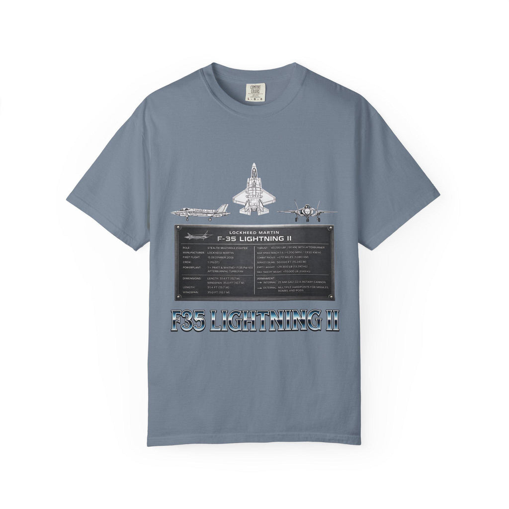 F-35 Lightning II Jet Schematic T-shirt | Military Aircraft Diagram