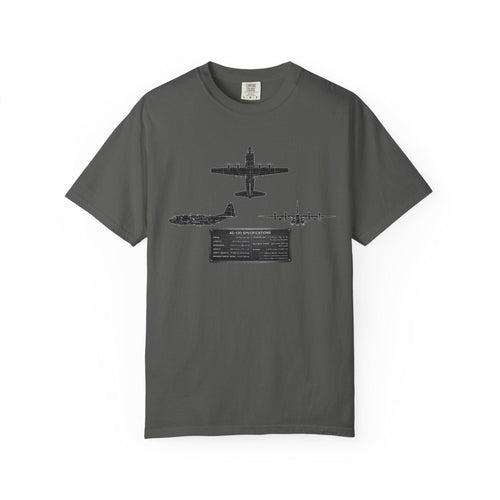 AC-130 Gunship Schematic Blueprint T-shirt | Angel of Death Diagram Military Aircraft